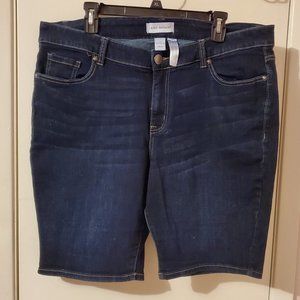 Size 20 Lane Bryant Dark Wash Jeans Mid-Rise Bermuda Short
